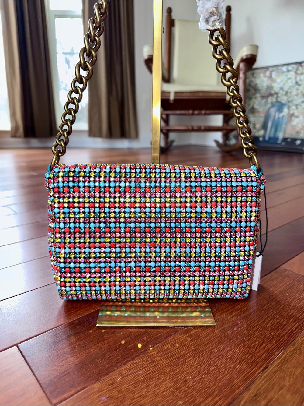 Kurt Geiger London Party Shoulder Bag with Multi-Color Crystals Dusty Included! - Picture 3 of 7